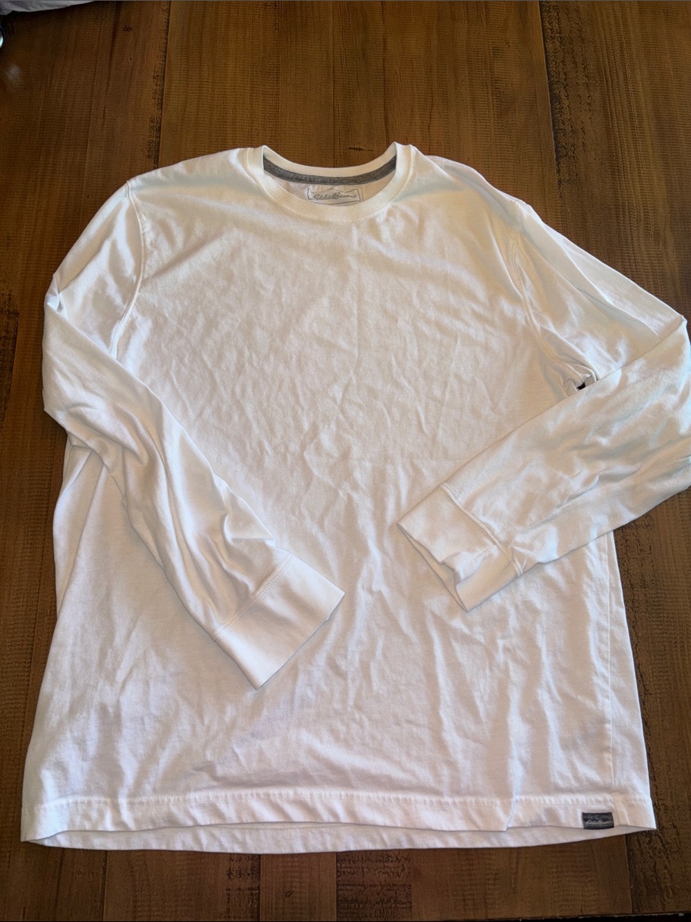 Eddie Bauer White Long-Sleeve Crewneck Shirt legendwash XL EUC!